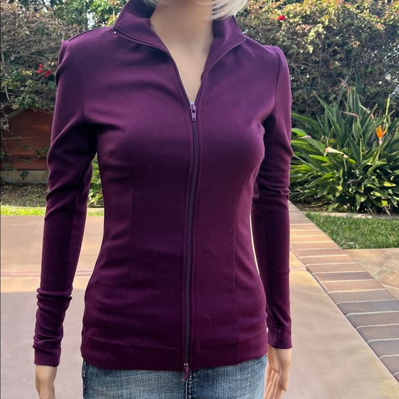 lukastyle Sweaters - Plum zip front knit jacket
